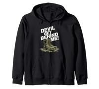Devil Get Behind Me/Combat Boots Zip Hoodie
