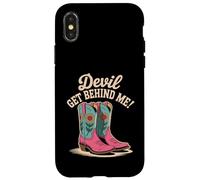 Devil Get Behind Me Cowboy Boots Western Case for iPhone X/XS