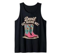 Devil Get Behind Me Cowboy Boots Western Tank Top