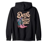 Devil Get Behind Me/cowboy boots Zip Hoodie