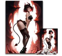 Devil Girl Anime Illustration Piece Jigsaw Puzzle Challenging Puzzles Ideal for Family Fun RelaxationHoliday Gifts 1000 PCS(38x26cm)