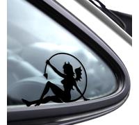 Devil Girl Sitting Decal Sticker - Gothic Demon Woman with Tail Vinyl for Car Window, Laptop or Wall - Seductive Dark Angel Silhouette Gothic Aesthetic Sticker- Multiple Sizes & Colours Available