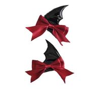 Devil Hair Clip for Halloween Punk Bowknot Bat Wing Hair Pin Nonslip Barrettes for Side Hair C0sp1ay Party Headwear 2PCS
