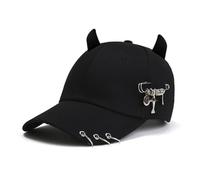 Devil Hat with Horn Baseball Caps Adjust Head Size Sun Hat Cycling Climbing Travel Visors Hats for Girl Woman