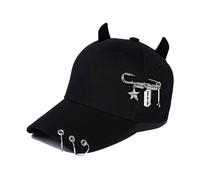 Devil Hat with Horn Baseball Caps Adjust Head Size Sun Hat Cycling Climbing Travel Visors Hats for Girl Woman
