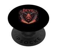 Devil Head Fire Inferno Horror Illustration PopSockets Adhesive PopGrip