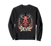 Devil Head with Flames and Runes Dark Gothic Sweatshirt
