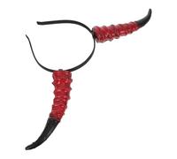 Devil Horn Headband Halloween Gothic Red Plastic Cosplay Photo Prop | Realistic 3d Horns, Smooth Seamless Finish, Comfortable Long Wear, Fits Most Adults for Parties and Photos