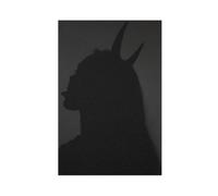 Devil Horn Shadow Print - Minimalist Gothic Decor Canvas Poster Wall Art Decor Print Picture Paintings for Living Room Bedroom Decoration 20x30inch(50x75cm)