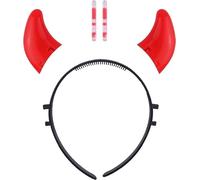 Devil Horns Headband Halloween Headband Red Devil Horns Fancy Dress Accessory Halloween Devil Costume Party Favors Adults Kids Women Girls Cosplay Hair Hoop Glow In Dark (1Pack)