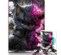 Devil Kitten Adult Jigsaws 1000 Pieces Difficult,Family Game Stress Reliever Difficult Challenge Great Gifts And Toys 38x26cm