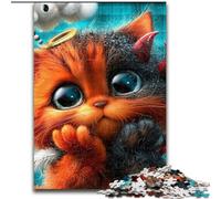 Devil Kitten Jigsaw Puzzles for Adults Teenagers Jigsaws Puzzle, Challenging Game Toys Every Piece Is Unique - Challenging Family Fun Game (26x38cm)