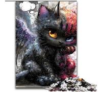Devil Kitten Jigsaw Puzzles for Teenagers 1000 Piece, Educational Games Home Decoration Suitable for Desktop Decoration (50x75cm)