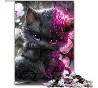 Devil Kitten Jigsaw Puzzles for Teenagers, Learning Educational Toys Family Games Suitable for Desktop Decoration (26x38cm)