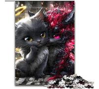 Devil Kitten JigsawPuzzle 1000 Pieces for Adults, Challenging Game And Family Play with Matching Poster And Trivia Sheet (50x75cm)