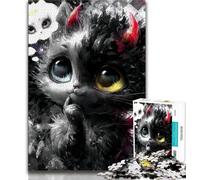 Devil Kitten Jigsaws 1000 Pieces for Adults,for Educational Game Challenge Toy for Is Ideal As A Gift for The Whole Family 38x52cm