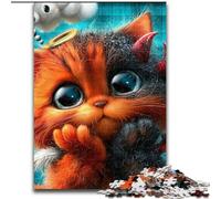 Devil Kitten Puzzles for Teenagers 1000 Pieces, Educational Games DIY Toys with Matching Poster And Trivia Sheet for Age 14+ (50x75cm)