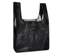 Devil Krampus Foldable Grocery Bag Reusable Shopping Tote Washable Collapsible