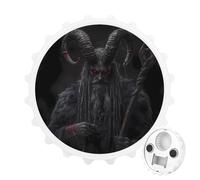 Devil Krampus Round Fridge Magnet Bottle Opener Refrigerator Whiteboard Magnetic Decor