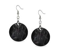 Devil Krampus Women's Earrings Wooden Pendant Dangle Jewelry for Party Wedding