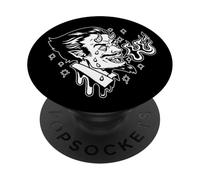 Devil Laughing Breathing Fire Satan Demon Blackwork PopSockets Adhesive PopGrip