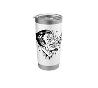 Devil Laughing Breathing Fire Satan Demon Blackwork Stainless Steel Insulated Tumbler