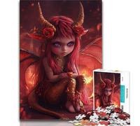 Devil Little Dragon Girl JigsawPuzzle 1000 Pieces for Teenagers,Challenging To Complete But Fun And Humorous Birthday Present,Gifts,Wall Art (38x26cm)