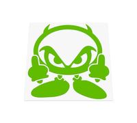 Devil Man - Middle Finger Angry Cartoon, Funny Car/Van Vinyl Decal Sticker suitable for Window, Bumper or any smooth surface (Green)