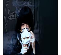 Devil Mask Japanese Traditional Mask Wall Hanging Mask PVC Halloween Mask Evil Halloween Masks for Men Halloween Mask with Detachable Horns Halloween Costume Cosplay Props