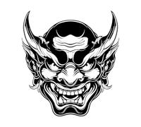 Devil mask Tattoo Wall Decals Paster Paper 42x45.7cm Self Adhesive Black