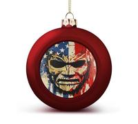 Devil Mask U.S. Flag Christmas Balls for Tree Decoration PC Baubles Hanging Ornaments Festive Decor 4PCS