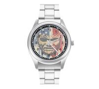 Devil Mask U.S. Flag Minimalist Men's Wrist Watches Alloy Analogue Quartz Watch Fashion Accessories