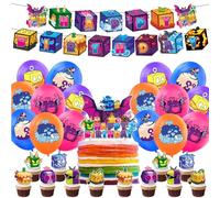 Devil Nut Party Supplies, 30 Pcs Anime Fruits Decorations Theme,Includes Banner Balloons Cake and Cupcake Toppers, Cartoon Fruits Figure Party Decorations Supplies for Kids and Adults