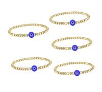 Devil Ornaments Ladies Blue Beaded Bracelet Bangle Evil Eye Bracelets Wristlet Women Wrist Jewelry Copper Beads