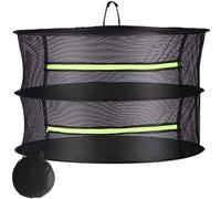 DEVIL PRESS Drying Net, Mesh Hanging Herb Dryer Rack Collapsible Black (2 Layer)