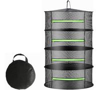 DEVIL PRESS Drying Net, Mesh Hanging Herb Dryer Rack Collapsible Black (4 layer)