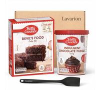 Devil’s Food Cake Mix Kit - Betty Crocker Devil’s Food Cake Mix & Indulgent Chocolate Fudge Icing with Lavarion Silicone Spatula - Chocolate Celebration Baking Set
