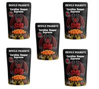 Devil’s Peanuts 5PC Party - Carolina Reaper Supreme | Extreme Spicy Peanut Snack with Red Hot Chilli Heat | Fiery Crunchy Nuts for Chilli Lovers, Party Snacks & Gifting (5)