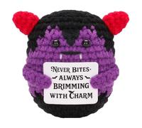 Devil Satan - Emotional Inspirational Support Knitted Crochet Horror Spooky Gifts for Women Men Friends Birthday Boo Basket Stuffers Halloween Decor