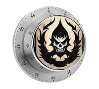 Devil Satan Kitchen Timers for Cooking Stainless Steel Egg Timer Magnetic Countdown Clock 60 Minute Mechanical Wind Up for Classroom Gym Study Teacher