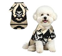 Devil Satan L Pet Hawaiian Shirt for Small Dogs-Cute Summer Beach Outfit for Puppy, Soft Breathable Cat Clothes with Buttons
