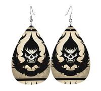 Devil Satan Leather Earring Pairs Teardrop Faux Leather Earrings Set for Women Lightweight Leather Dangle Drop Earrings.