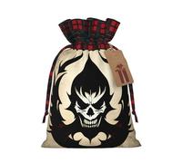 Devil Satan Print Christmas S Linen Bags Drawstring, Treat Sacks Gift Wrap Bags Xmas Holiday Party Favors Presents