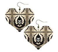 Devil Satan Prints Stylish Heart-Shaped Earrings Lightweight Women'S Accessories Perfect For Parties And Valentine'S Day.