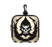 Devil Satan Small Zip Pouch-Waterproof Neoprene Storage Bag for Earbuds, Keychain Clip Case for Coins Cards USB, Travel Organiser