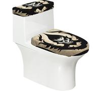 Devil Satan Stretchy Toilet Lid and Tank Cover Set-Soft Elastic Bathroom Decor for U Shape Oval