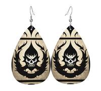 Devil Satan Teardrop-shaped leather earrings, clothing decoration, suitable for festival parties, holidays and daily life