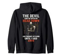 Devil Saw Me With My Head Thought He'd Won Until I Said Amen Zip Hoodie
