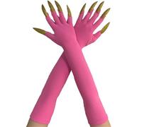 Devil Scary Long Mittens Corpse Hands Gloves Hand Cutter Gloves for Various Costumes Claw Monster Hand Movement Pack of 2, Peach D, One Size