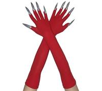 Devil Scary Long Mittens Corpse Hands Gloves Hand Cutter Gloves for Various Costumes Claw Monster Hand Movement Pack of 2, Red B, One Size
